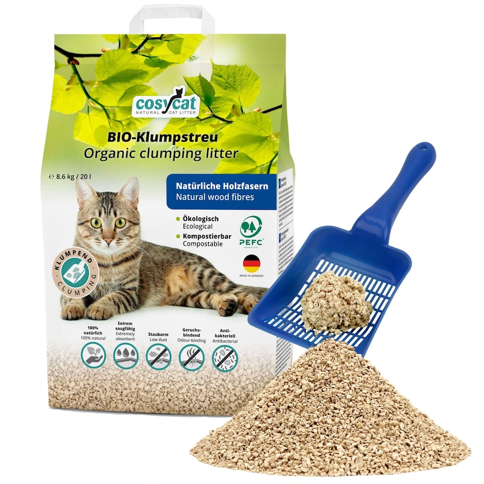 image 1 of Cosycat Clumping Wood Cat Litter 60L (3x20L) Fine Granule