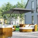 image 2 of Outsunny 2.7 x 2.7 m Cantilever Parasol Garden Umbrella w/ Cross Base Dark Grey