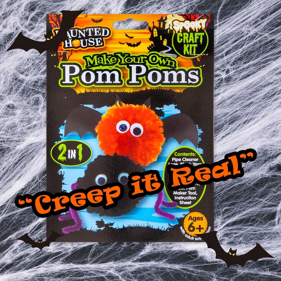 image 1 of vfm-estore Halloween Pom Pom Craft Kit - Multicolour, 22 x 16 cm
