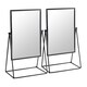 image 1 of Harbour Housewares 22 x 39cm Rectangle Makeup Mirrors - Black - Pack of 2 - Dressing Table Mirror Bathroom Mirror Vanity Mirror Tabletop Mirror | Black | Black | 39 x 22 x 15 CM | 2