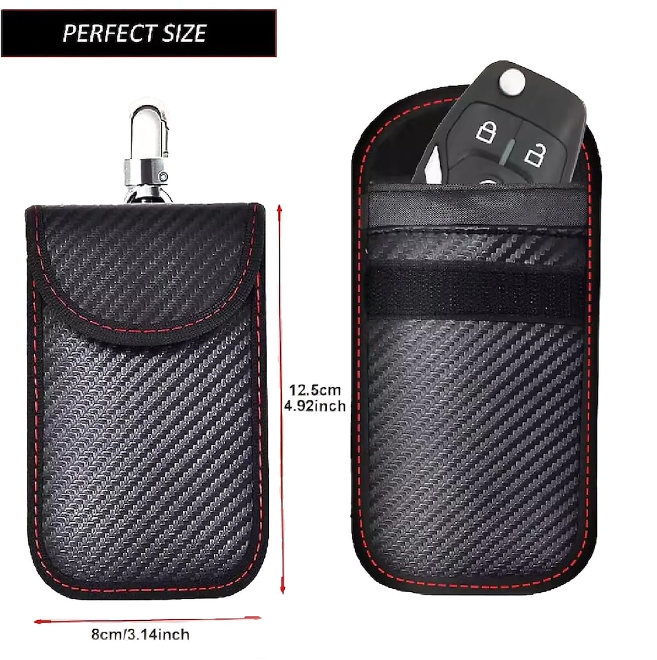 image 1 of KAV Faraday Box and Faraday Car Key Fob Protector Pouch Bundle (1 Box, 2 Pouch)