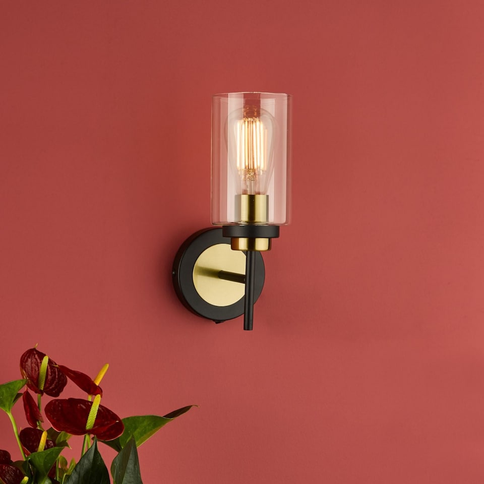 image 1 of Greig Black & Gold Bathroom Wall Light