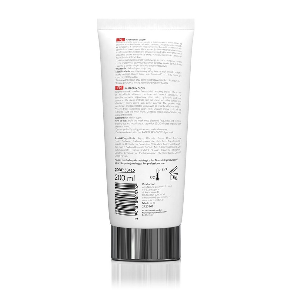 image 1 of Apis Professional Raspberry Glow Freeze-Dried Raspberry Gel Mask 200ml