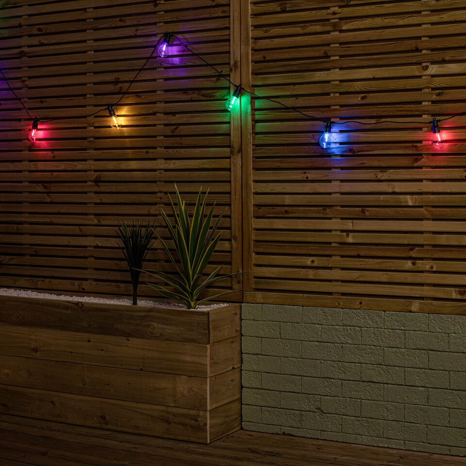 image 1 of Set of 20 Indoor Outdoor Connectable Festoon Lights with Multi-Coloured LEDs