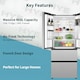image 6 of HYE 403 Litre Frost Free French Door American Fridge Freezer, 70cm, Silver - RF01AMFD403DS07