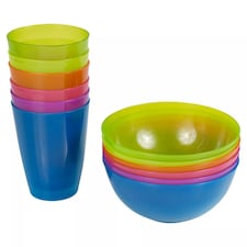 12Pc Kids Reusable Plastic Tableware Set