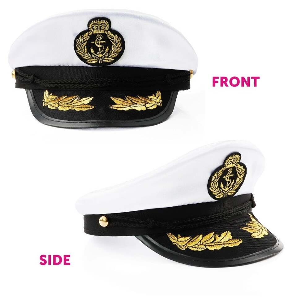 image 1 of Pack of 12 Satin Captains Hat White | One Size