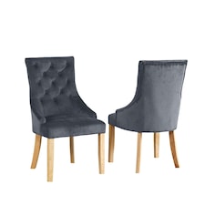 Ravenna Velvet Dining Chairs - Set of 2 - Grey