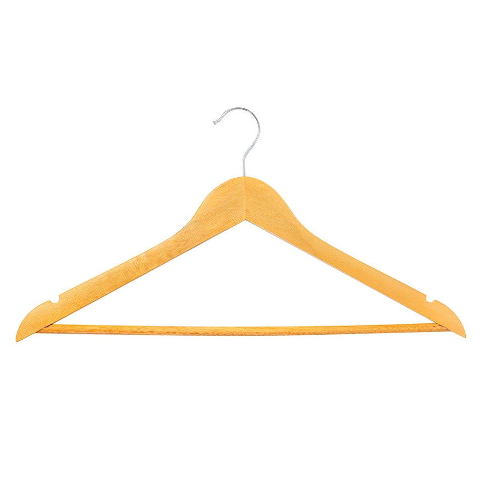 image 1 of Harbour Housewares Wooden Coat Hangers - Brown - Pack of 20