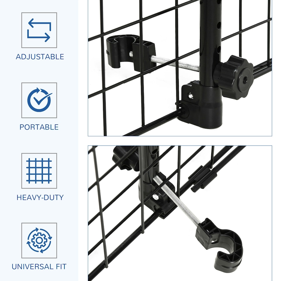 image 1 of PawHut Heavy Duty Pet Dog Car Barrier Adjustable Ventilated Mesh Wire Guard