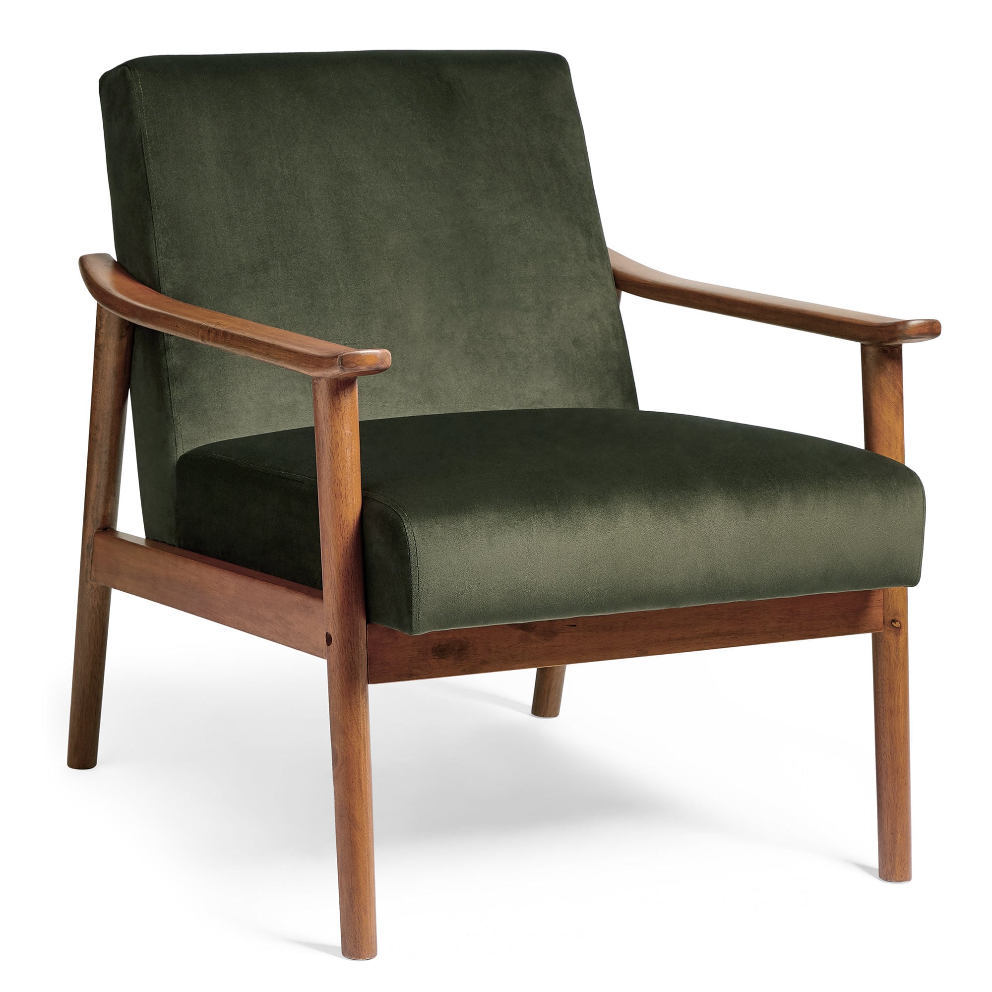 Spinningfield Fairfield Frame Forest Green Velvet Armchair - Tesco