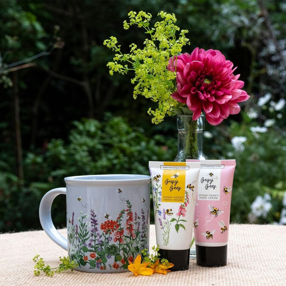 image 1 of Heathcote & Ivory Busy Bees Mug & 2 Hand Creams Gift Set