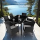 image 8 of Garden Furniture Set Porto- 6 chairs, 1 dining table, with protective cover | Black | black/grey | 60 x 55 x 83 cm | 1