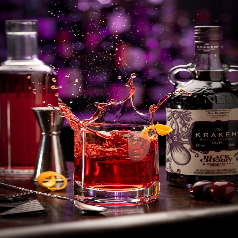 image 1 of Kraken - Black Cherry & Madagascan Vanilla Black Spiced Rum (Includes Branded Glass)