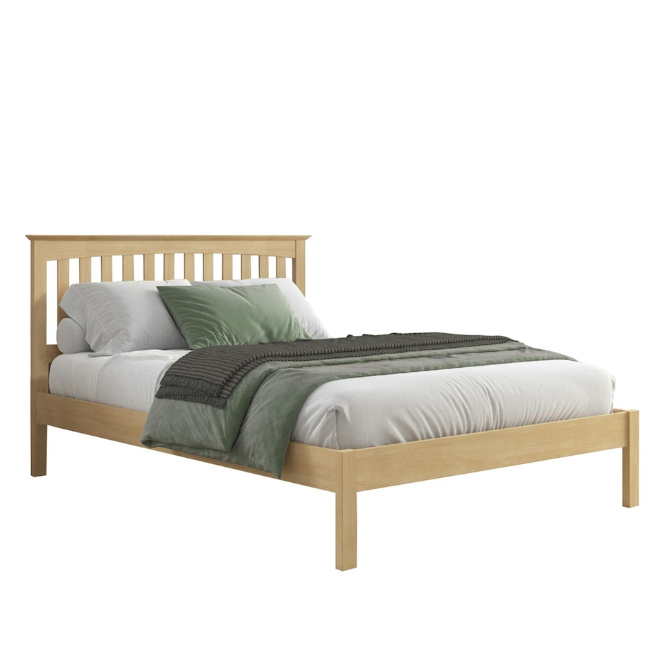 image 1 of Dunkeld Solid Wooden Oak Low Footboard Shaker Style Bed Frame (King)