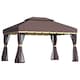 image 6 of Outsunny 3x4m 2-Tier Gazebo Aluminium Garden Marquee Party Tent Coffee
