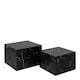 image 1 of Dice Square Coffee Table Set in Black Marble Effect