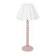 image 1 of ValueLights Bobbins Rose Table Lamp White Scallop Taper Shade