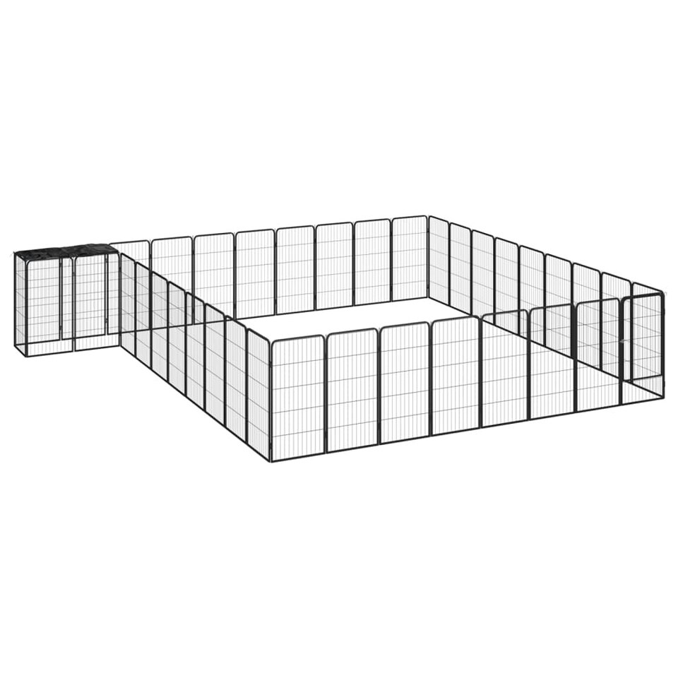 38Panel Dog Playpen Black 50x100 cm Powdercoated Steel Tesco Groceries