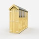 image 1 of 4 x 13 Feet Apex Shed - Double Door With Windows - Wood - L387 x W118 x H217 cm | Brown