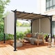 image 2 of Outsunny 3 x 3m Garden Pergola, Outdoor Pergola Gazebo with Adjustable Canopy, Sun Shade Patio Canopy Shelter, Beige