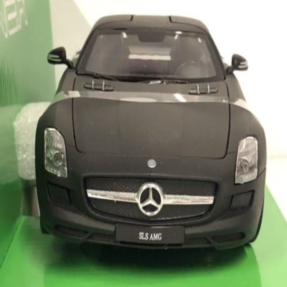 image 1 of Mercedes-Benz SLS AMG Matt Black 1:24-27 Scale Welly 24025MA New