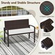 image 2 of COSTWAY Patio Rattan Loveseat Garden Wicker 2-Seat Bench White