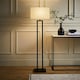 image 1 of ValueLights Gloria Black Double Stem Metal Floor Lamp with Rectangular Lamp Shade | Black