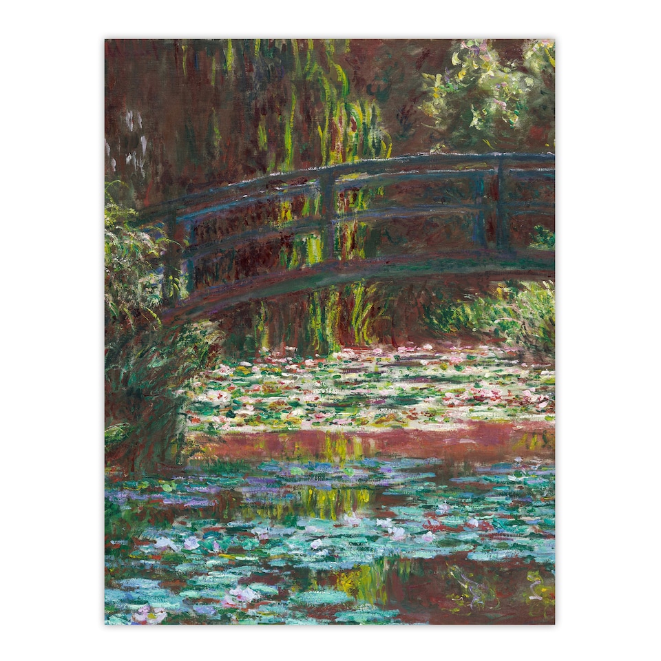 image 1 of Water Lily Pond with Bridge Claude Monet Vintage Huge Wall Art Poster 24X32"