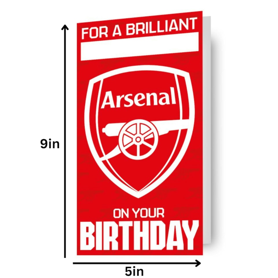 image 1 of Arsenal FC Personalise Birthday Card With Sticker Sheet