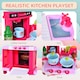 image 7 of HOMCOM 38 Pcs Kids Children Kitchen Play Set with Realistic Sounds Lights Food Utensils Pots Pans Appliances Toy Game Pink