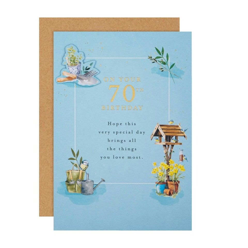 image 1 of Plants & Flowers Design 70th Birthday Card