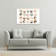 image 2 of Round texture and floral icons in pastel colours (Canvas Print)