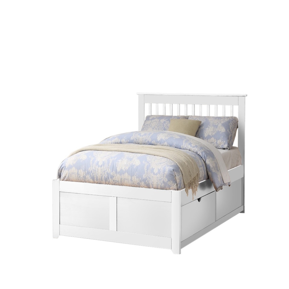 image 1 of Pentre 5ft Kingsize White Fixed Drawer Bed Frame