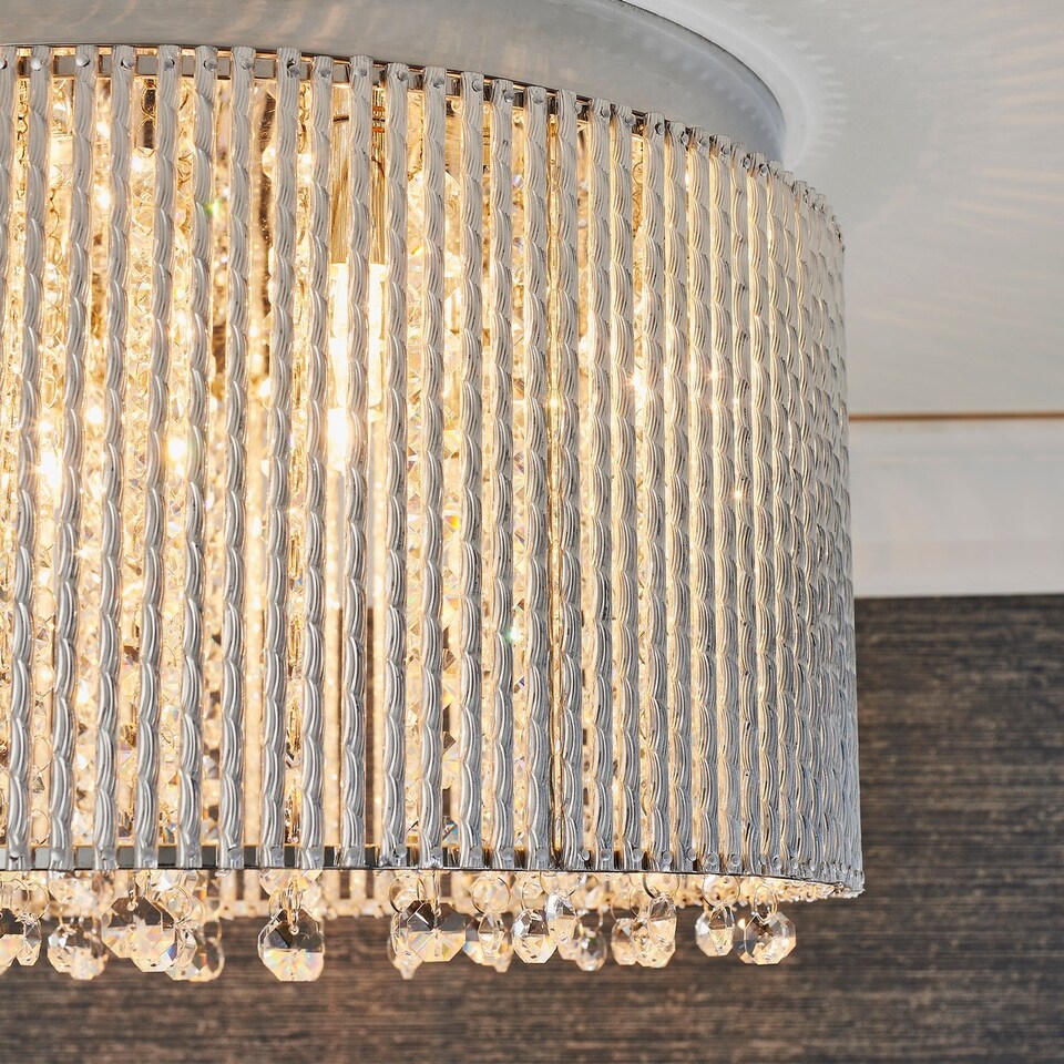 image 1 of Galina 10 Light Flush Light Chrome Plate & Clear Crystal, G9
