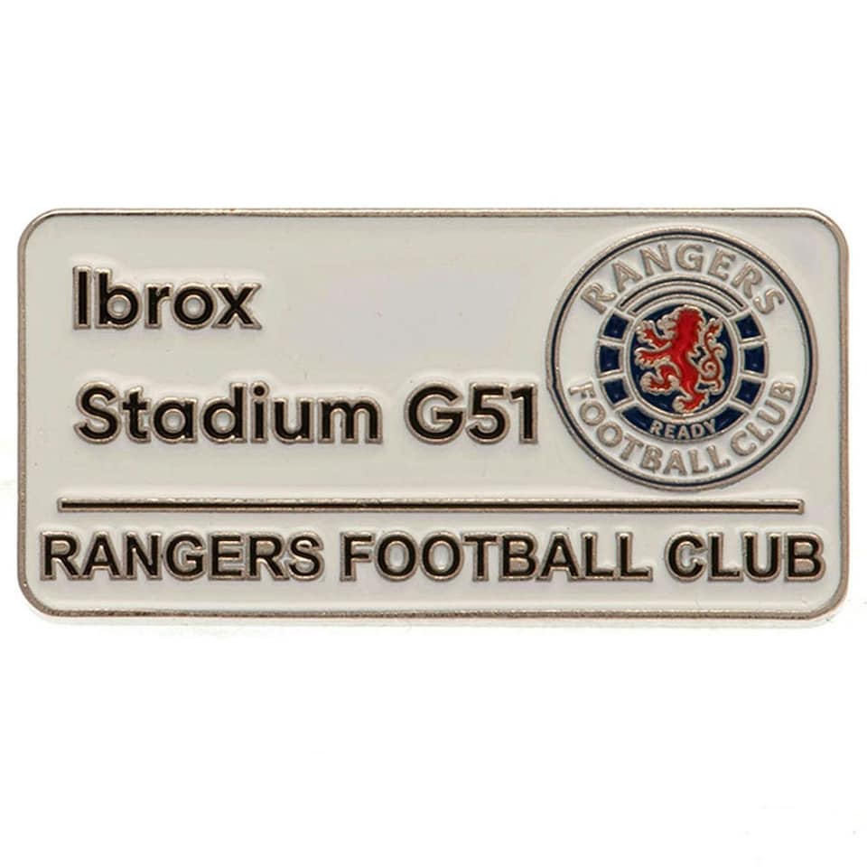 image 1 of Rangers FC Street Sign Badge - Steel/Red/Blue - One Size