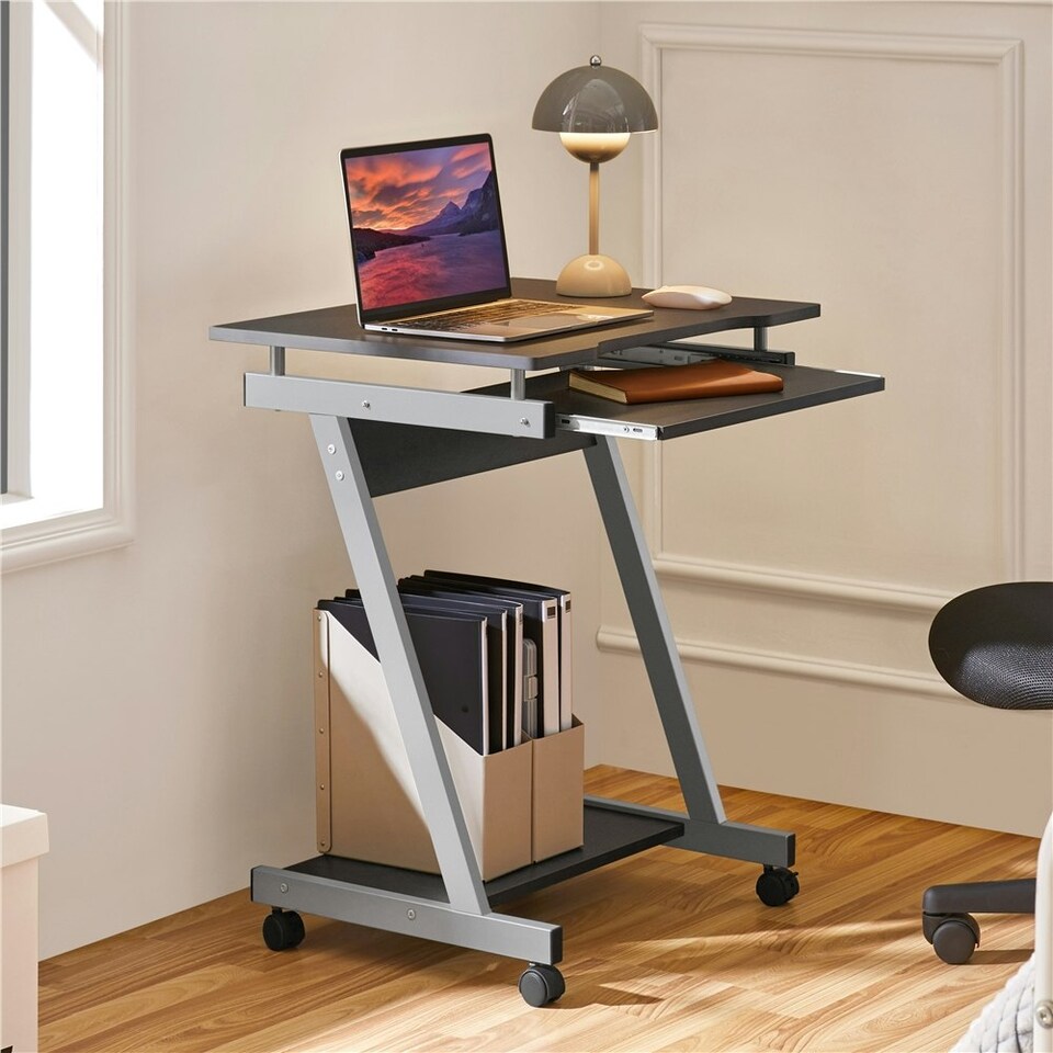 image 1 of Yaheetech Z-Shaped Computer Desk | Black