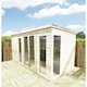 image 3 of 13 x 11 COMBI Pent Summerhouse + Side Shed Storage - Pressure Treated Tongue & Groove + Toughened Safety Glass (13' x11' / 13ft x 11ft) (13x11)