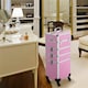 image 2 of Yaheetech 4-In-1 Rolling Makeup Trolley Case Aluminum Black | Pink