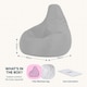 image 5 of Icon Kids Dalton High Back Indoor Outdoor Bean Bag, Grey