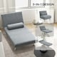 image 9 of HOMCOM Single Folding 5 Position Convertible Sleeper Chair Sofa Bed Blue