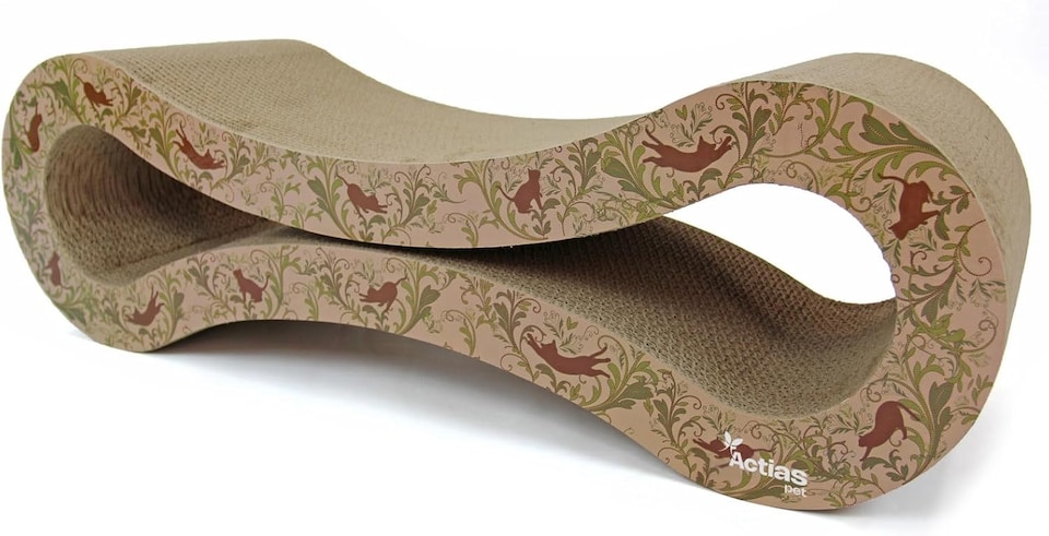 image 1 of Actiaspet - Large Cardboard Corrugated Sofa Bed Cat Scratcher with Free Catnip (Elegant Cat)