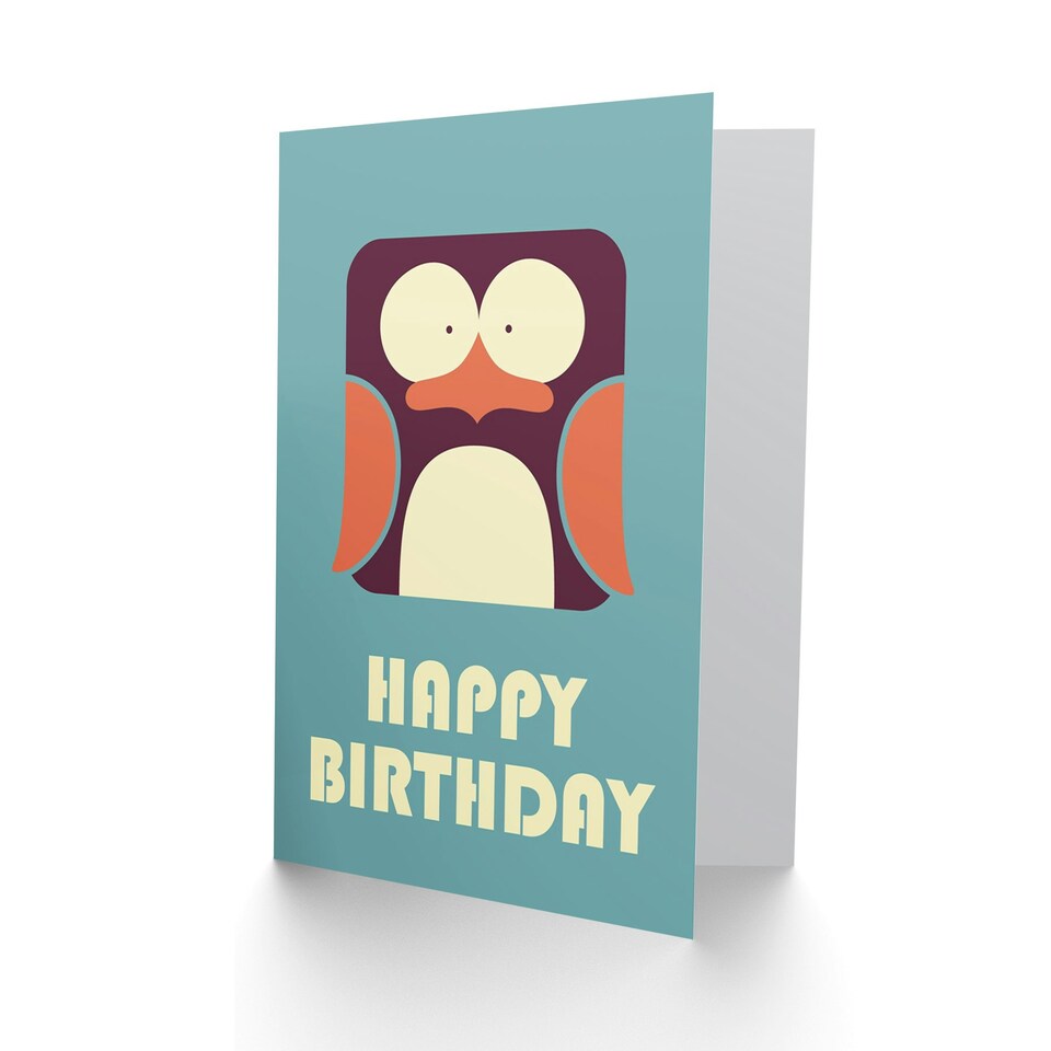 image 1 of Kids Boys Dark Penguin Child Kids Birthday Card