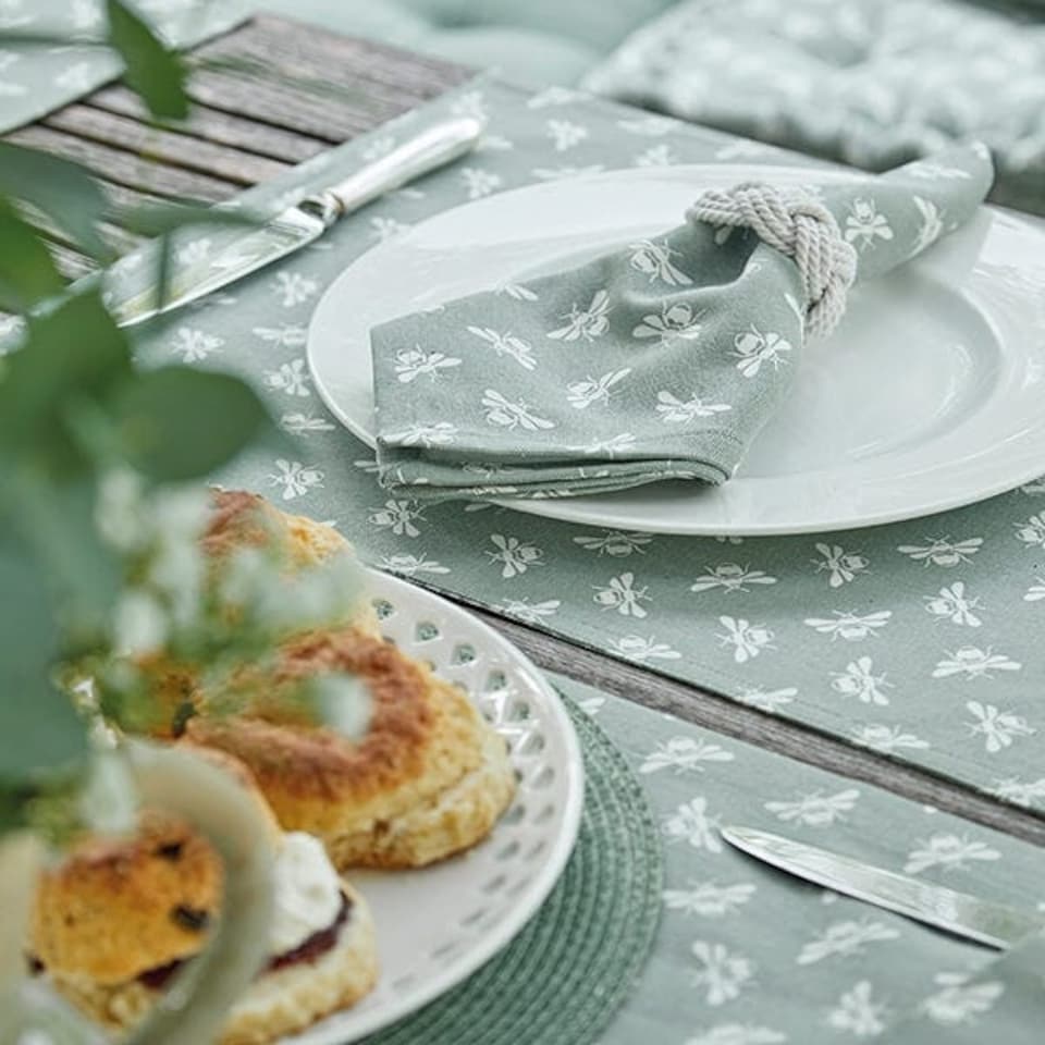 image 1 of Walton & Co Moss Bee Napkin Set of 4