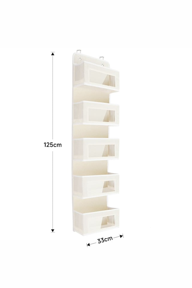 image 1 of Living and Home 5-Pocket Over-the-Door Organizer, Beige | Multi
