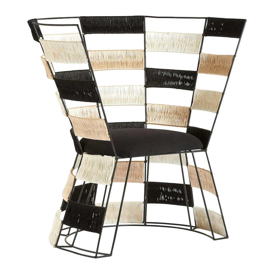 image 1 of Stylish Design Beige, Black And White Chair, Contemporary Occasional Chair, Comfortable Accent Chair Multi