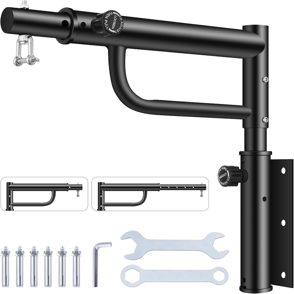 image 1 of Gr8 Home Boxing Punch Bag Wall Mounted Bracket Adjustable Heavy Duty Steel Hook Hanger