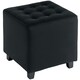 image 9 of HOMCOM Square Footstool Small Ottoman with Wood Legs for Bedroom | Grey | Dark Grey | One size | 1