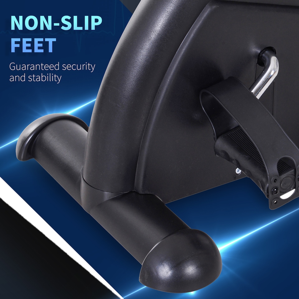 image 1 of HOMCOM Mini Exercise Bike, Portable Pedal Exerciser, Under Desk Bike with LCD Display for Legs and Arms Training, Black