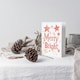 image 3 of Merry Bright Soft Pink Stars Bright Modern For Her Woman Christmas Card
